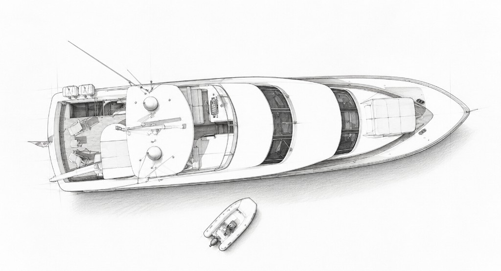Lady Marcelle aerial blueprint illustration